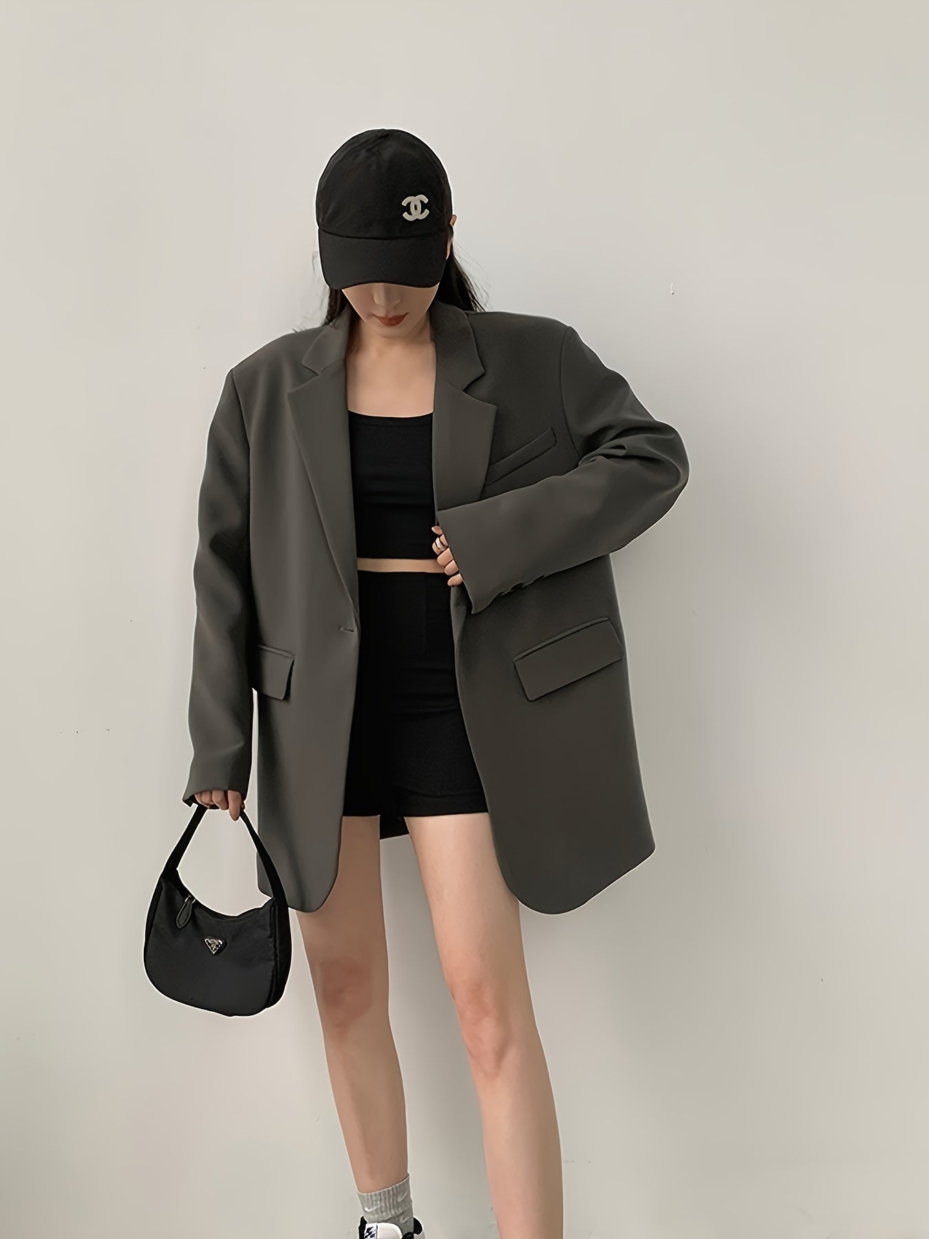 Women's Gray Suit Jacket Casual Blazer for Spring and Fall 2024 Petite Sizes