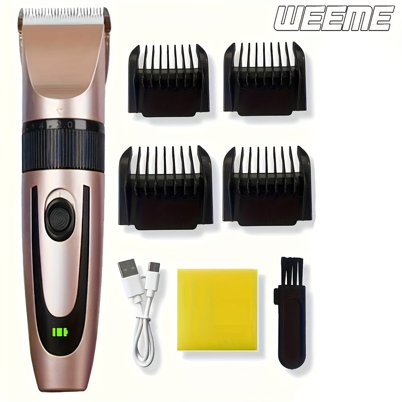 Cordless USB Rechargeable Hair Clipper for Men with Limit Comb and Precise Trimming