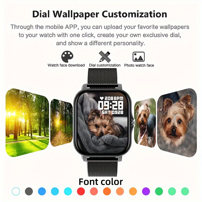2024 Smart Watch Touchscreen Wireless Calling Fitness Tracker Compatible with Android and iOS