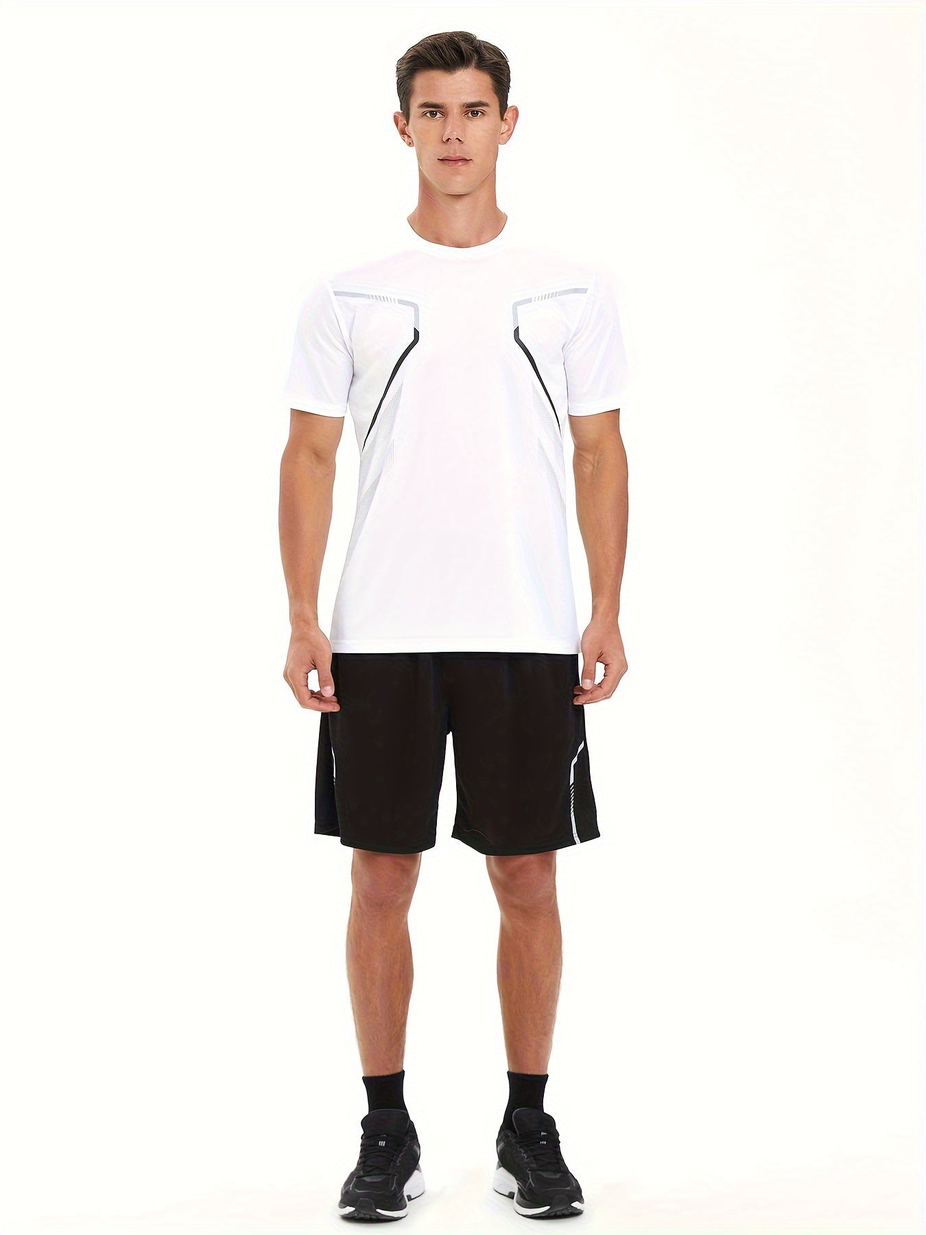 Men's Quick-Dry Breathable Polyester Sports T-Shirt for Running Fitness and Workout