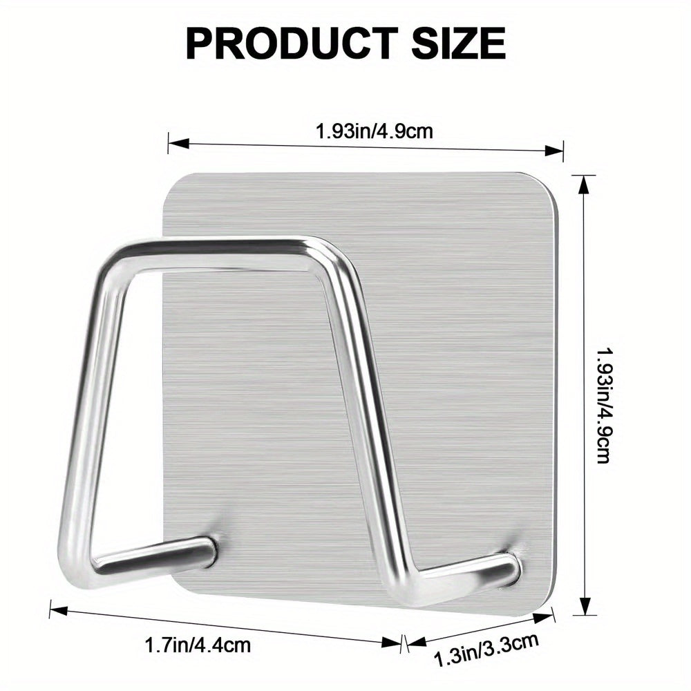 Self-adhesive stainless steel kitchen sink organizer with sponge rack drain holder hooks