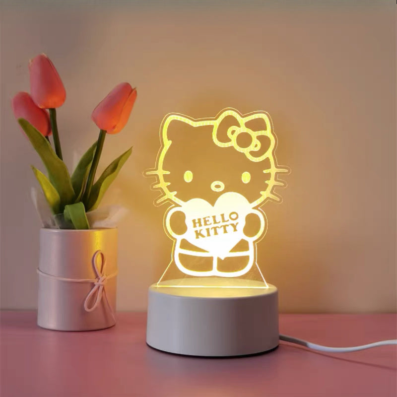 Hello Kitty Night Light USB Powered Table Lamp Warm Colors for Home Decor and Gifts