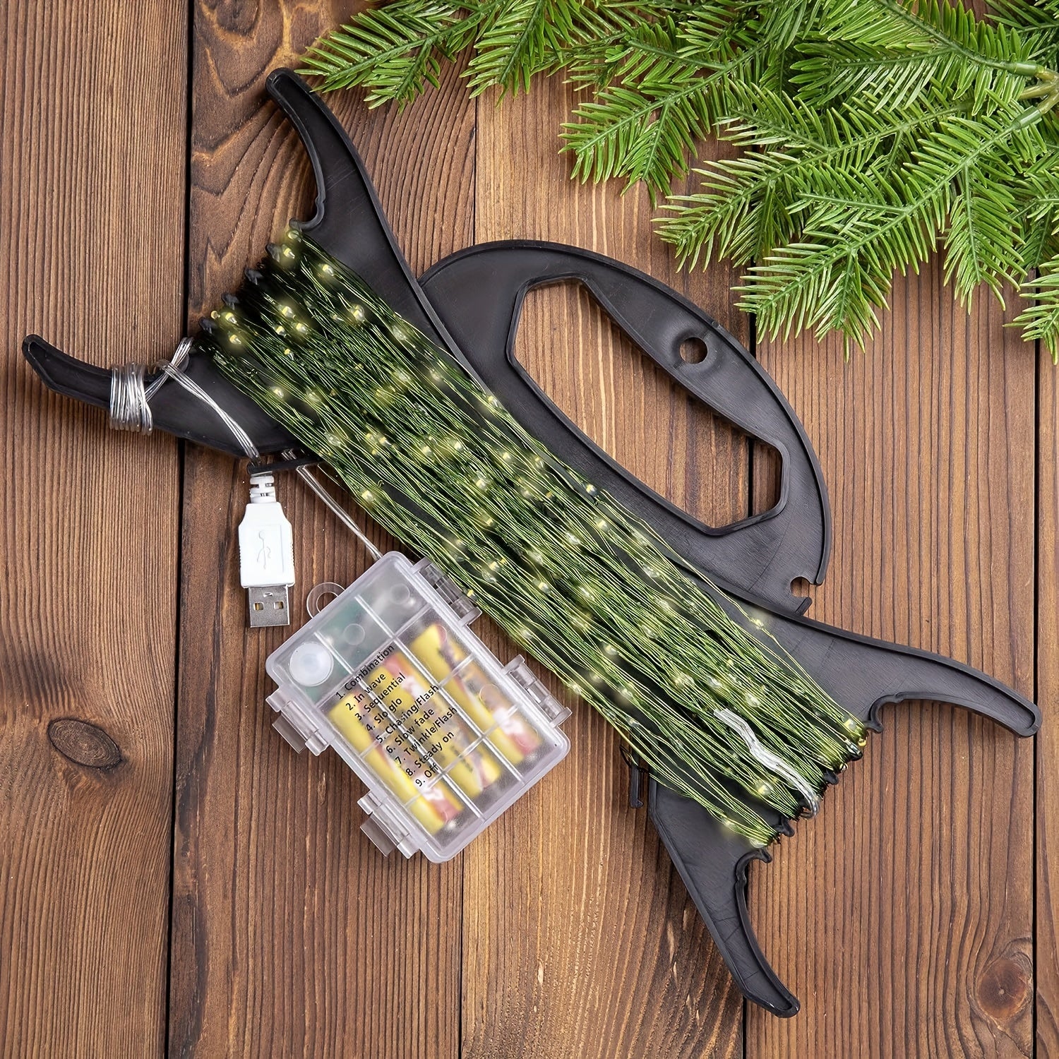 Clip organizador de cadenas de luces para luces navideñas y gestión de cables