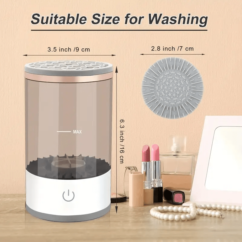USB-Powered Makeup Brush Cleaner Deep Cleaning Washing Drying Portable Compact Travel Home Use