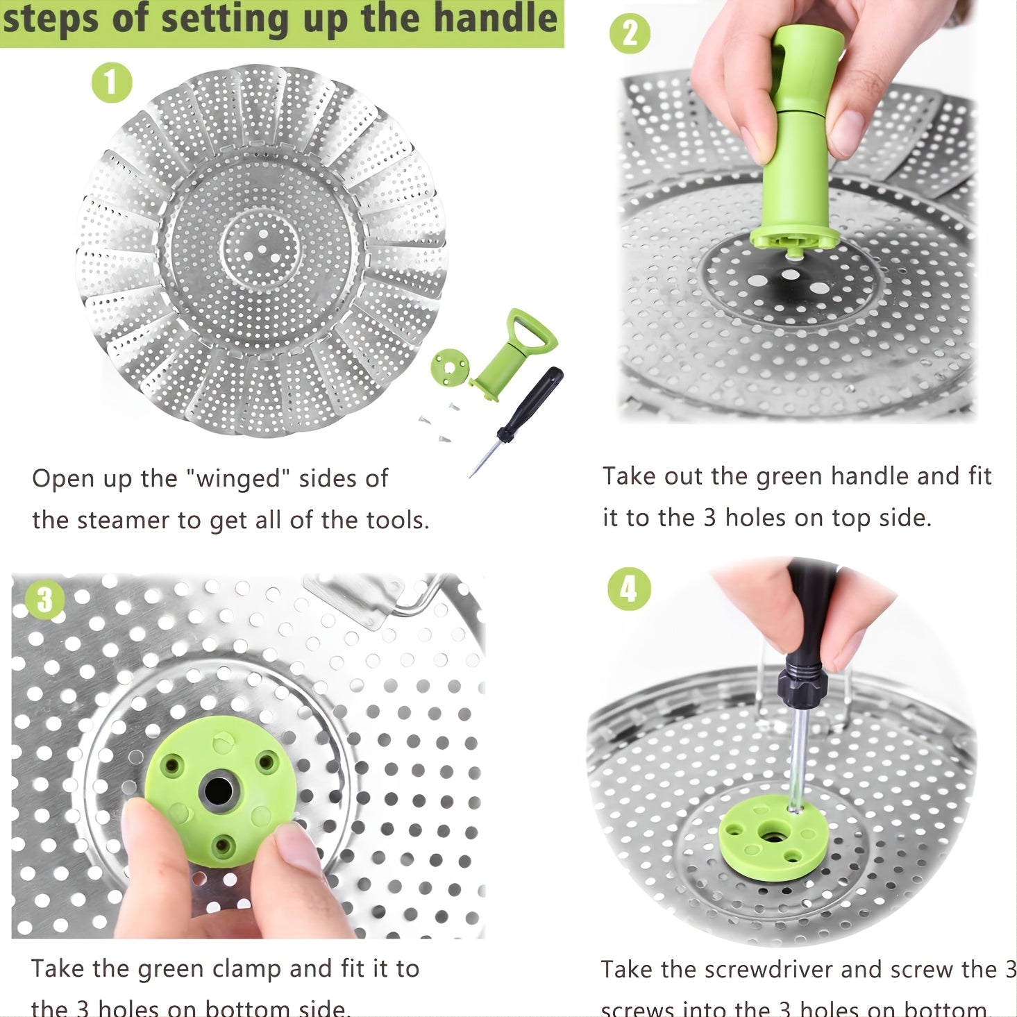 Cesta de vapor de acero inoxidable para verduras para una cocción rápida y fácil