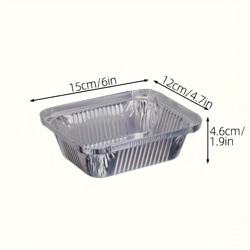 50 Aluminum Foil Pans with Lids 15.24x11.94x4.83cm for Pies Cheesecakes