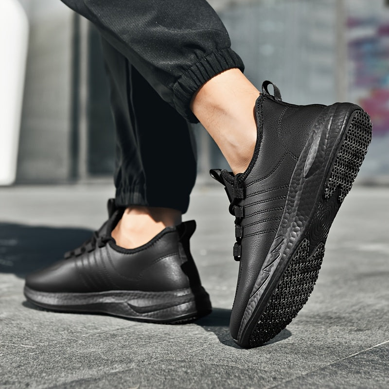 Women's Black Non-Slip Kitchen Shoes Casual Lace-Up Sneakers