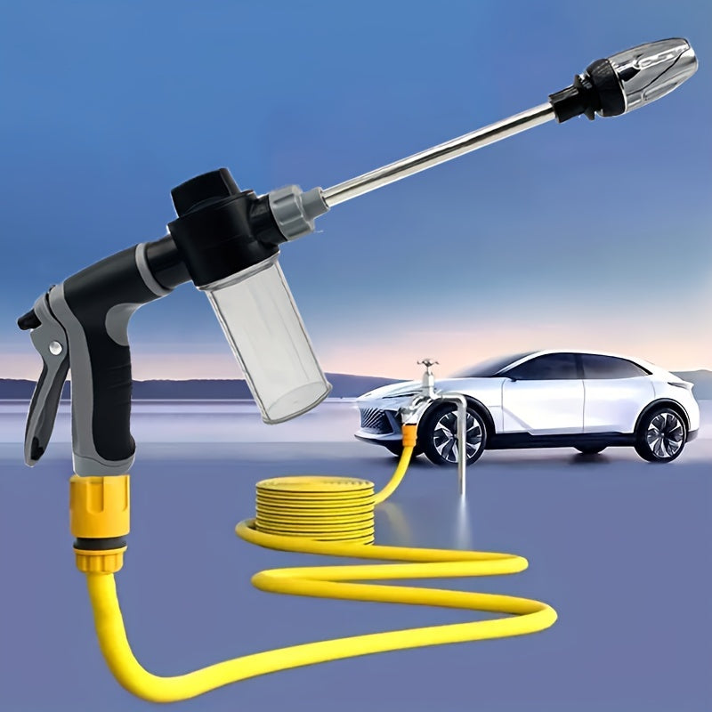 High-Pressure Car Wash Spray Gun with Quick Connect Adapters for Outdoor Cleaning and Pet Washing