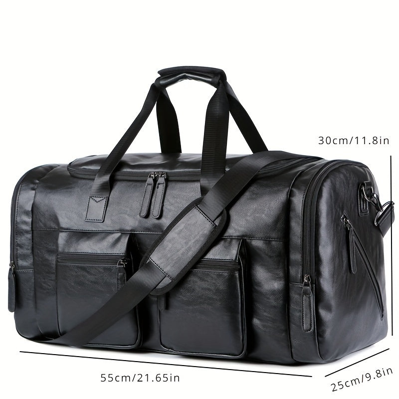 Men's Business Travel Duffel Bag Large Capacity Korean Style Black Coffee Non-Washable