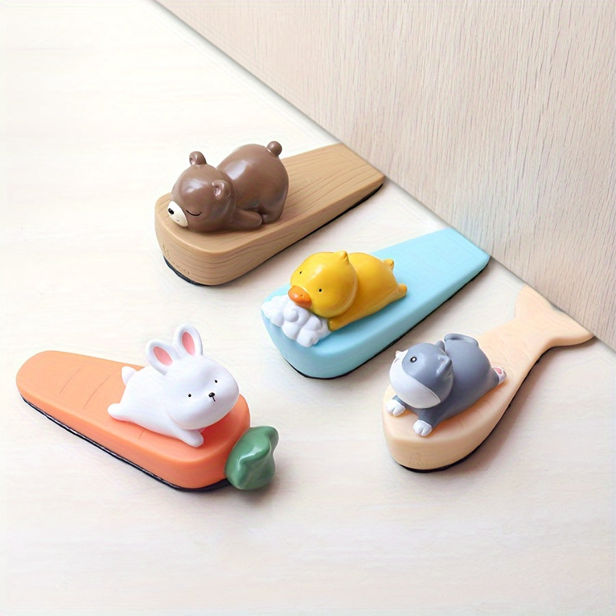 Animal PVC Door Stopper Set Assorted Cartoon Characters for Home and Office