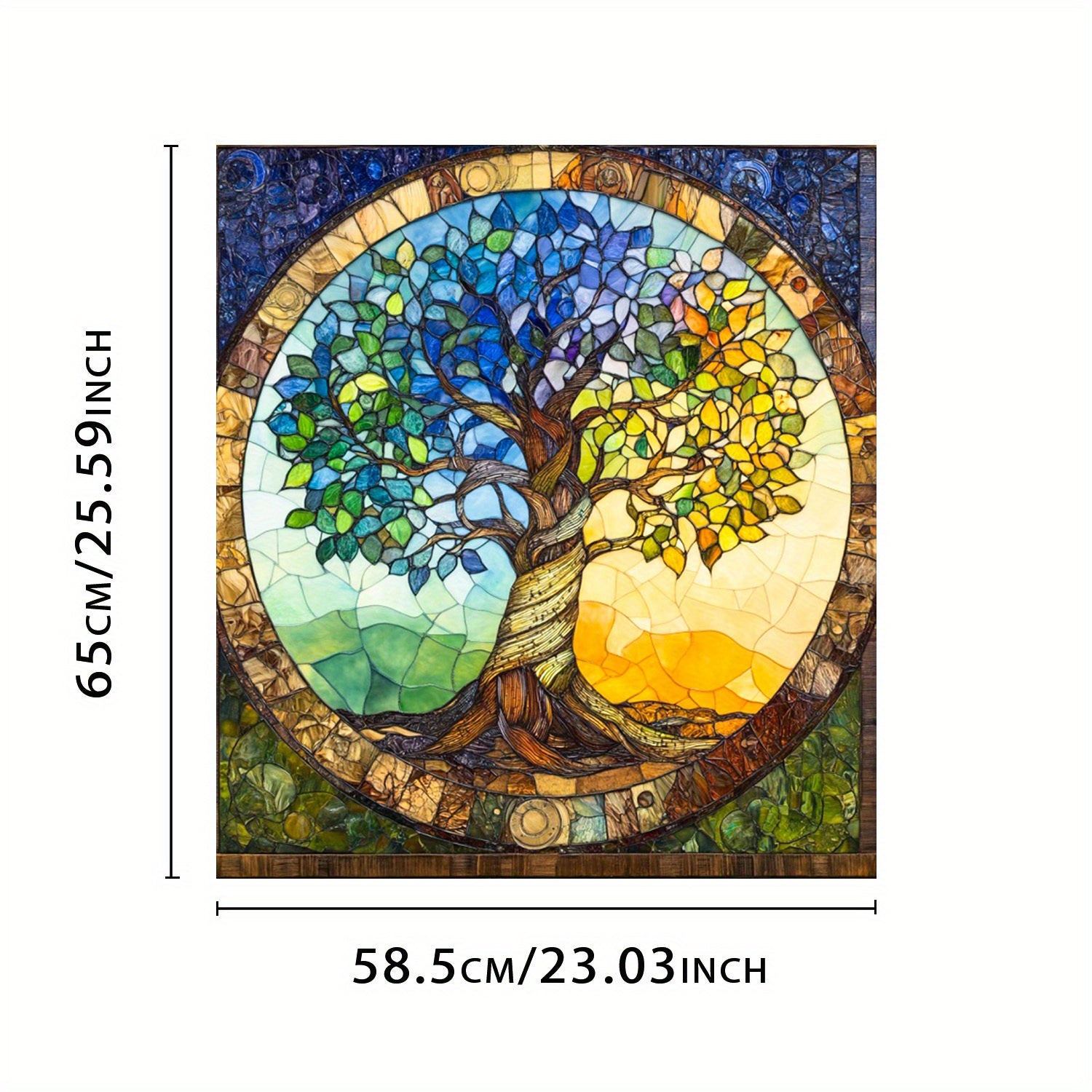 Mustahkam PVC idish-tovoq magnit bilan jonli mozaika Hayot daraxti dizayni, suv o'tkazmaydigan, issiqlikka chidamli, oson tozalash