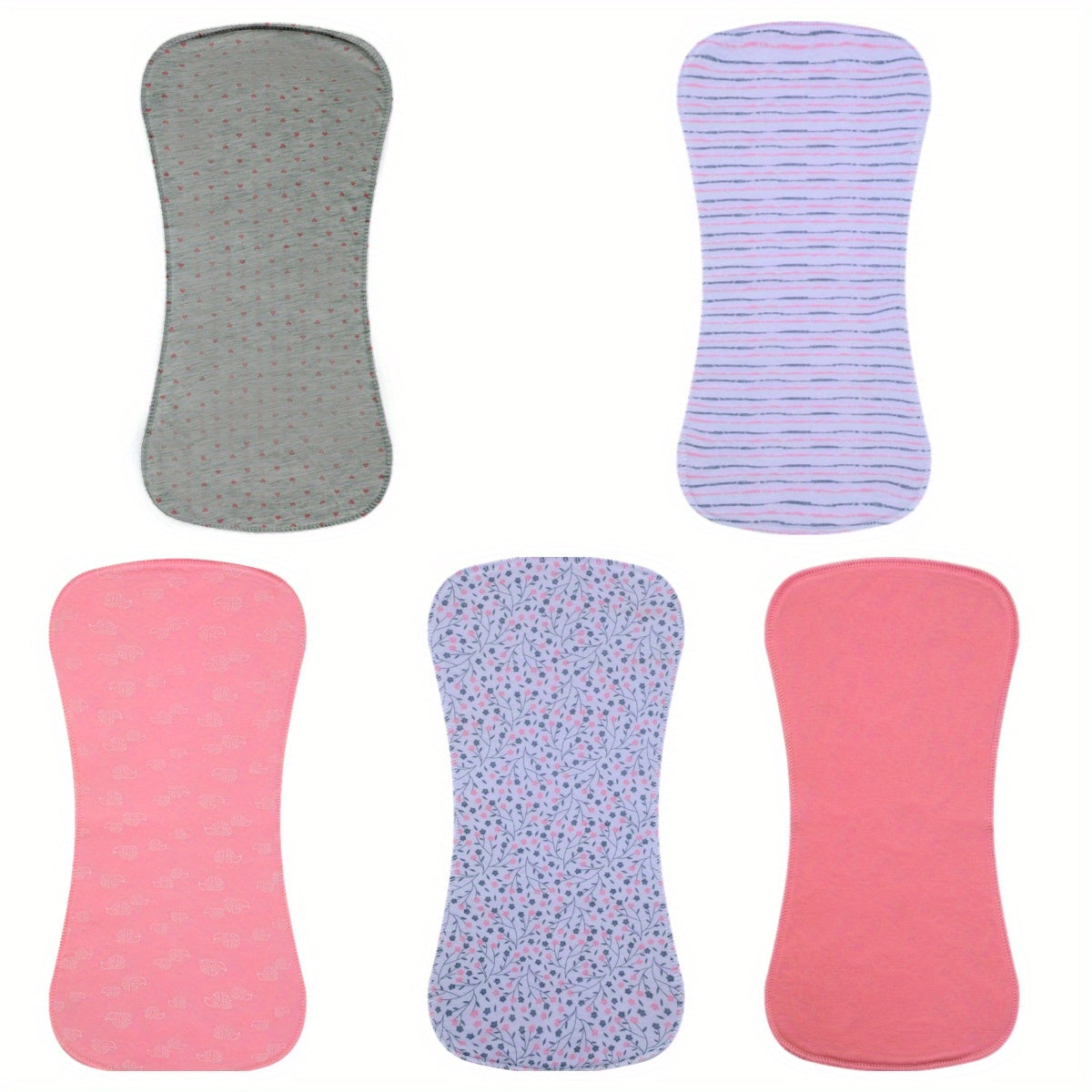 Paquete de 5 paños de algodón para eructar de bebé, suaves y absorbentes, baberos para bebé niño y niña