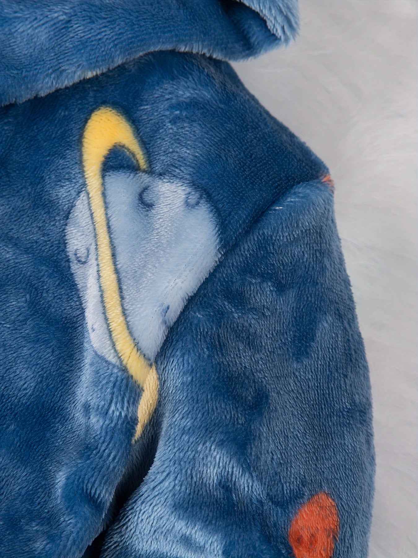 Kids' Space-Themed Fleece Robe with Hood Pockets Flame Retardant for Boys 2-11