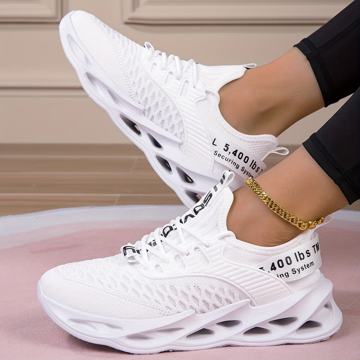 Unisex Low-Top Sneakers Mesh Breathable Pink Black Casual Shoes