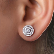 Women’s Round Zirconia Earrings for Engagement and Daily Wear