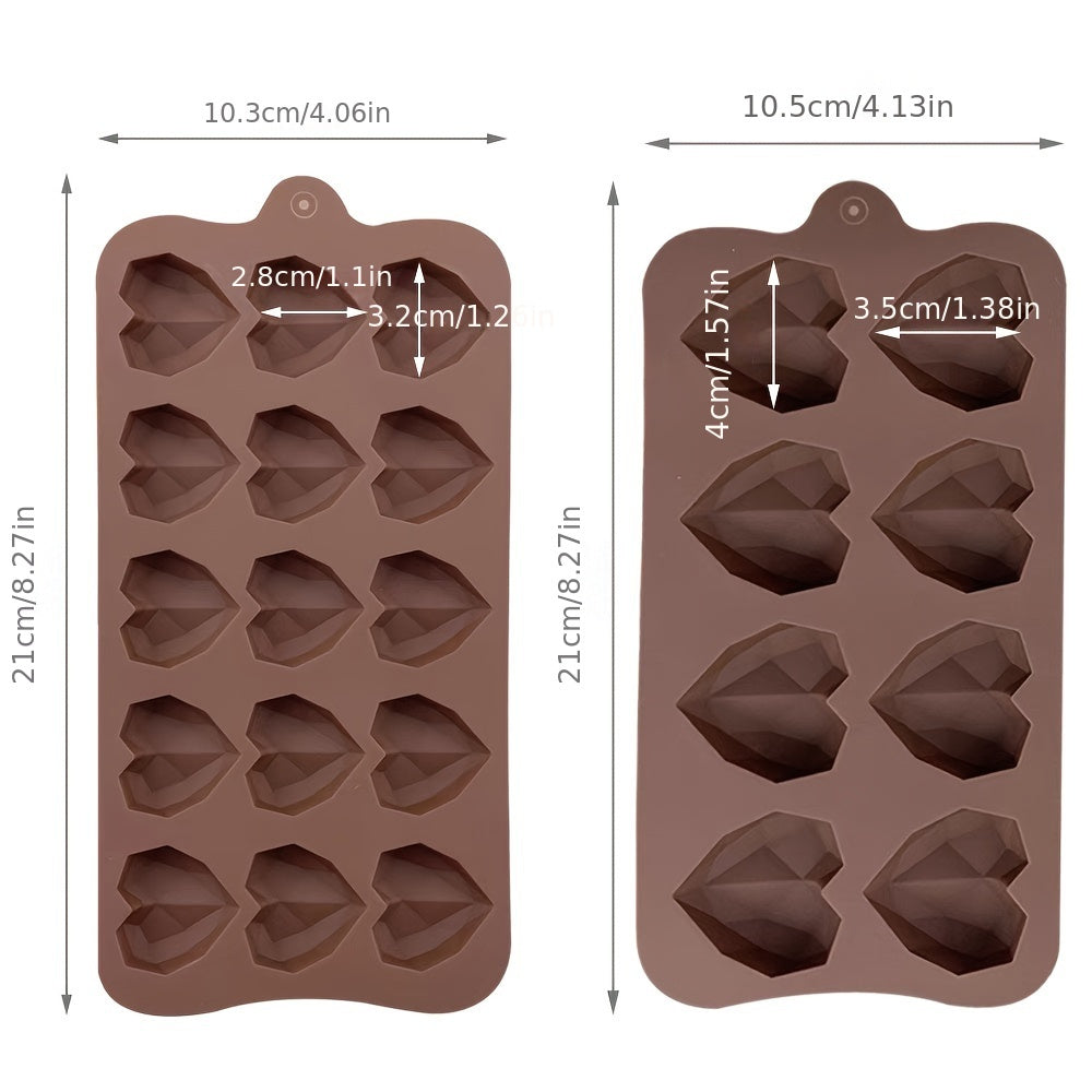 Heart Shaped Chocolate Mold 3D Silicone for Candy Pudding Baking Valentine