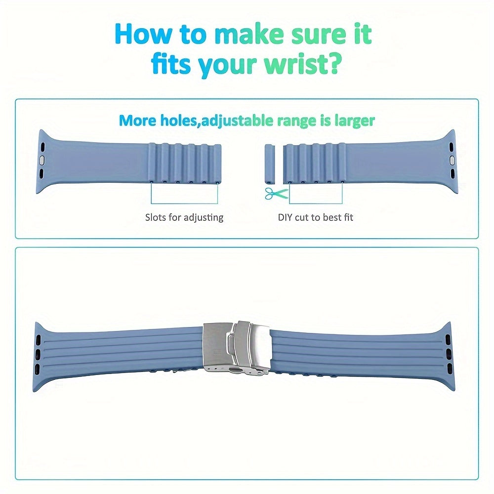 Elastic Silicone Watch Band Compatible with IWatch Series 1-9 SE Ultra 2 38mm 40mm 41mm 42mm 44mm 45mm 49mm for Men Women
