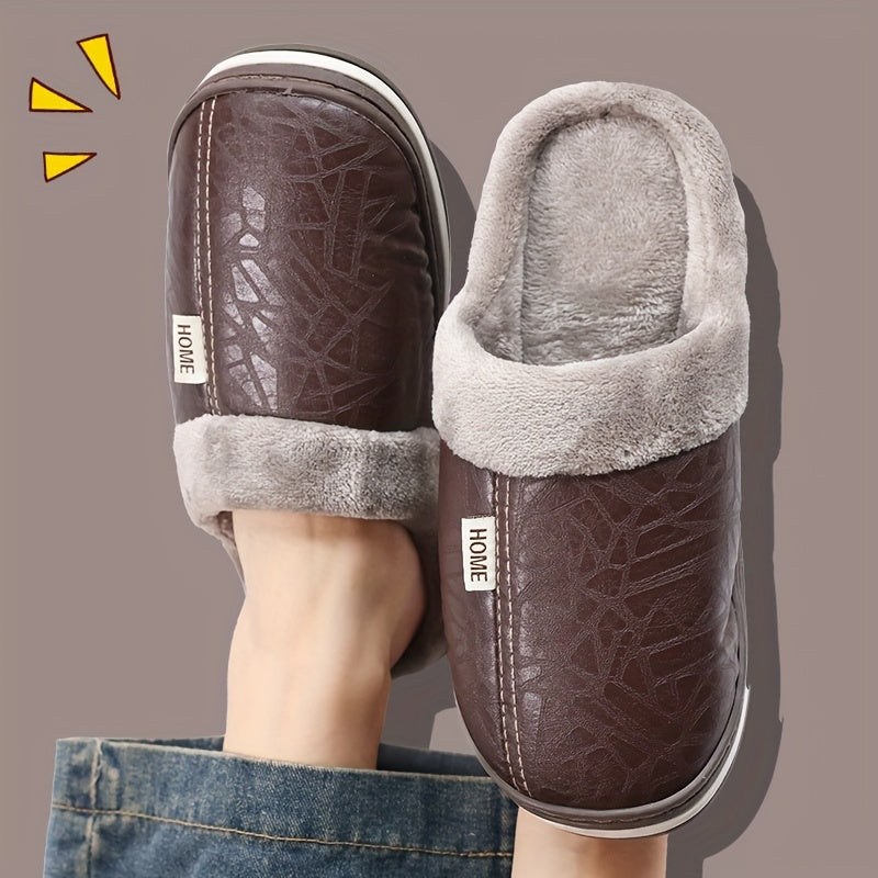 Erkaklar va ayollar uchun mo'ljallangan, plash bilan qoplangan, issiq, sirpanmaydigan, ichki va tashqi foydalanish uchun qishda mo'ljallangan dark blue uy va tashqi makon uchun shippaklar