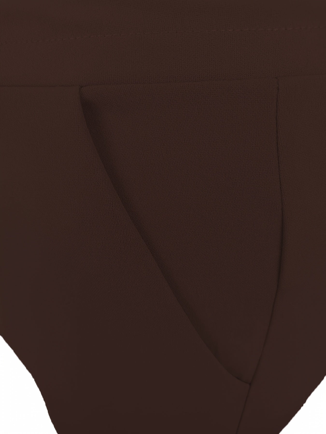 Pantalones de punto marrón de talla grande para mujer, corte recto, tela elástica, ropa casual