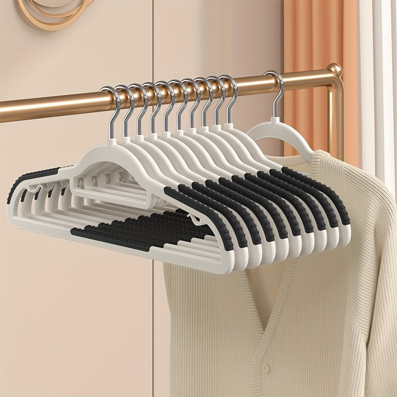 10 Non-Slip Heavy Duty Plastic Clothes Hangers for Storage and Organization in Bedroom Bathroom and Home