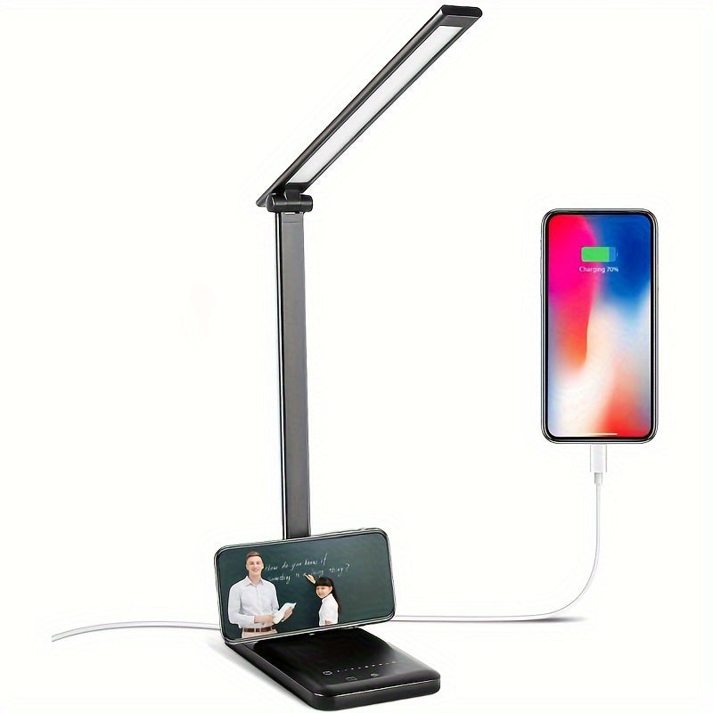 Adjustable LED Desk Lamp Touch Control Dimmable with 5 Lighting Modes USB Powered White or Black