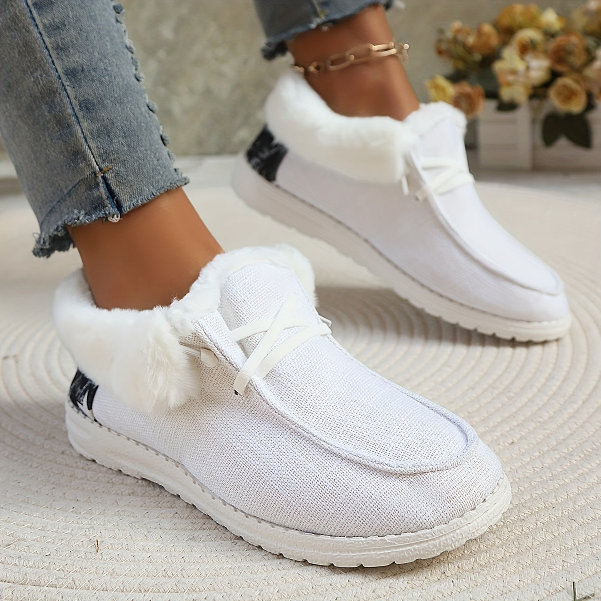 Women's Canvas Shoes Warm Winter Boots Ski Boots