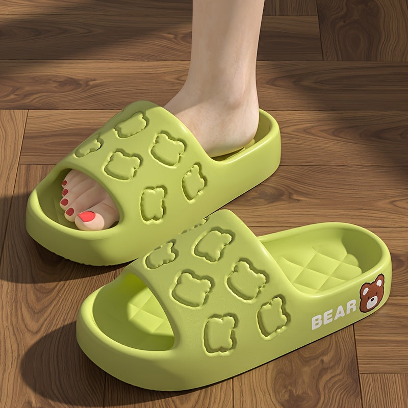 Женские мультяшные тапочки с утолщением для дома и улицы, slip-on, шлепанцы