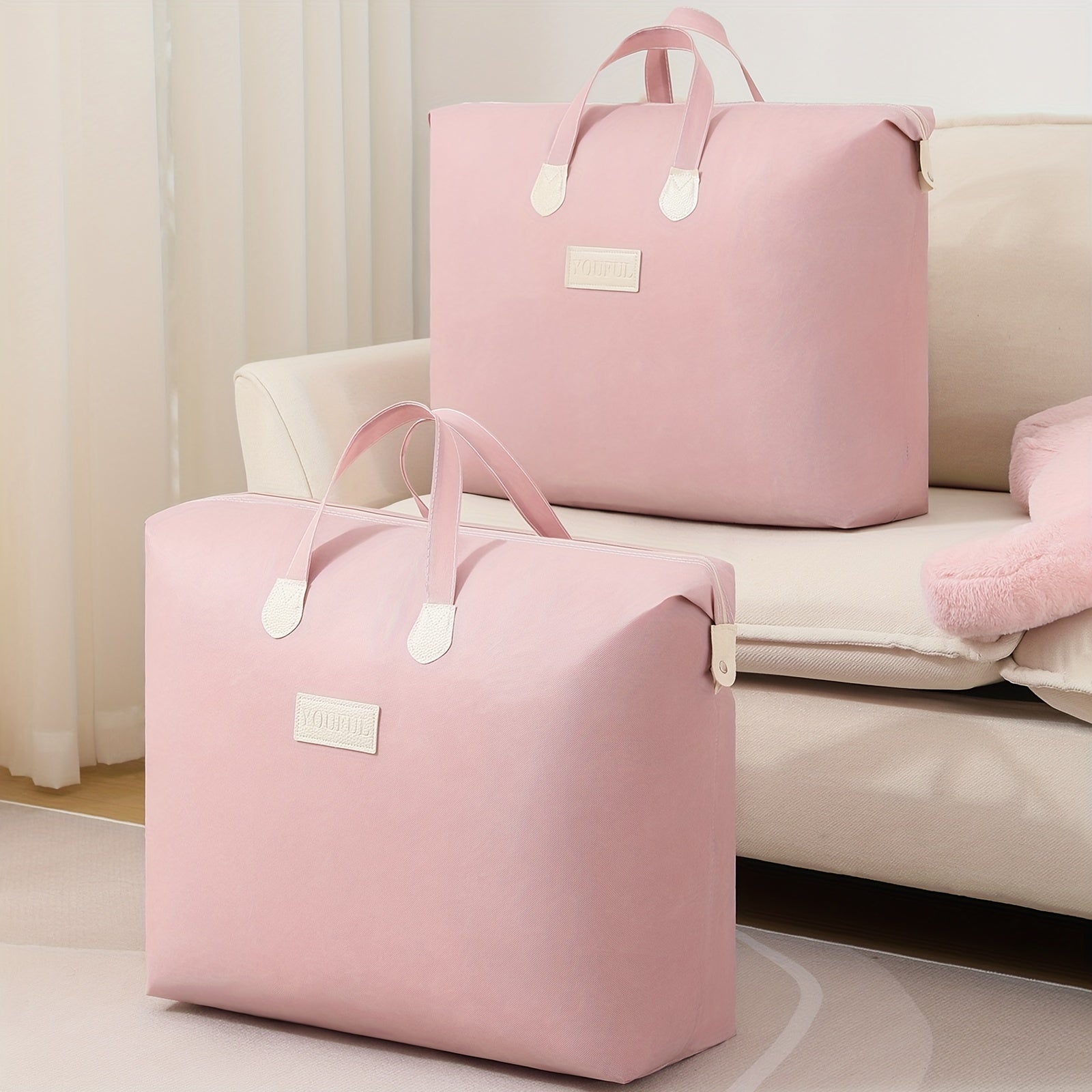 Bolsa de almacenamiento de tela para edredones, zapatos y ropa, organizador de viaje ligero