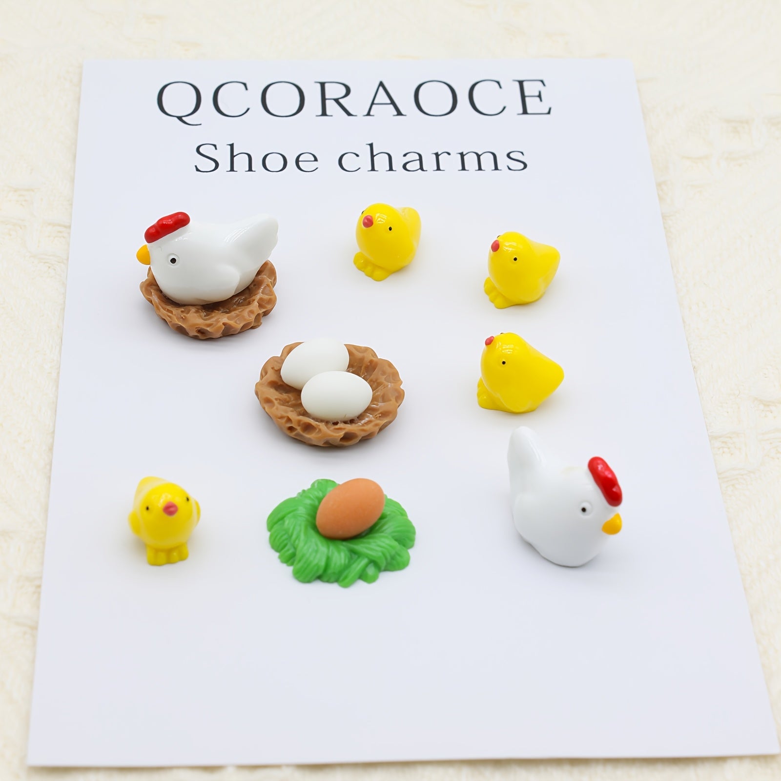 Unisex Resin Chicken Egg Shoe Charms Vibrant Yellow 3D Animal Decorations