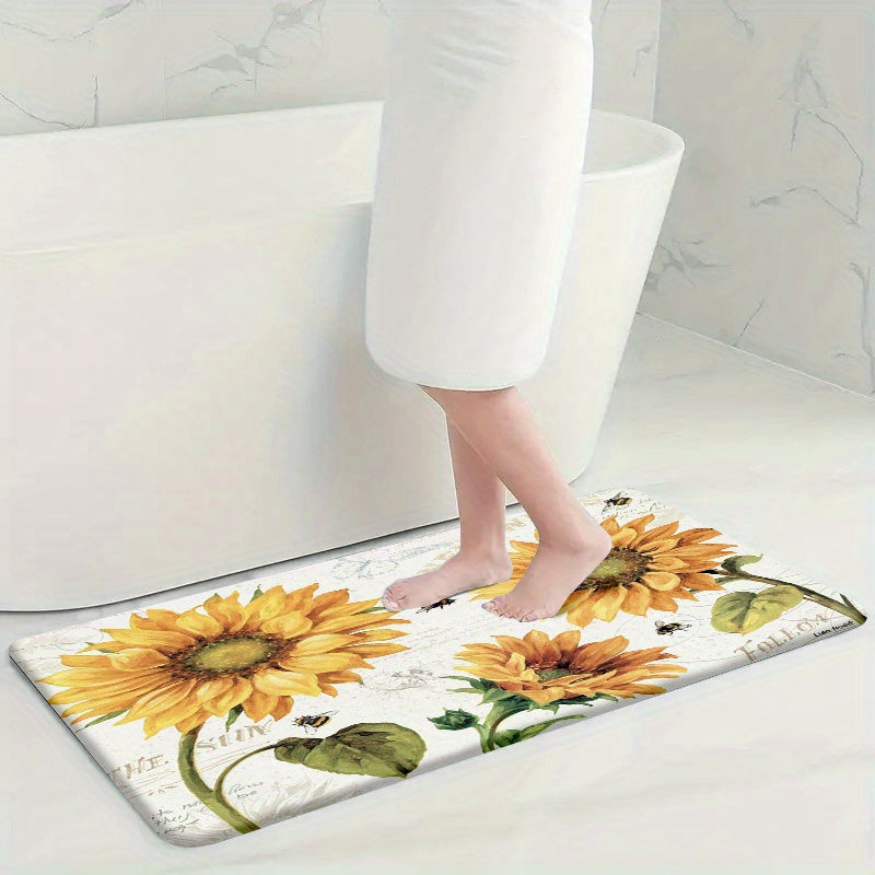 Juego de 4 alfombrillas de baño de terciopelo antideslizantes con patrones de hoja, flor, ola y madera, incluyendo alfombra y funda para inodoro
