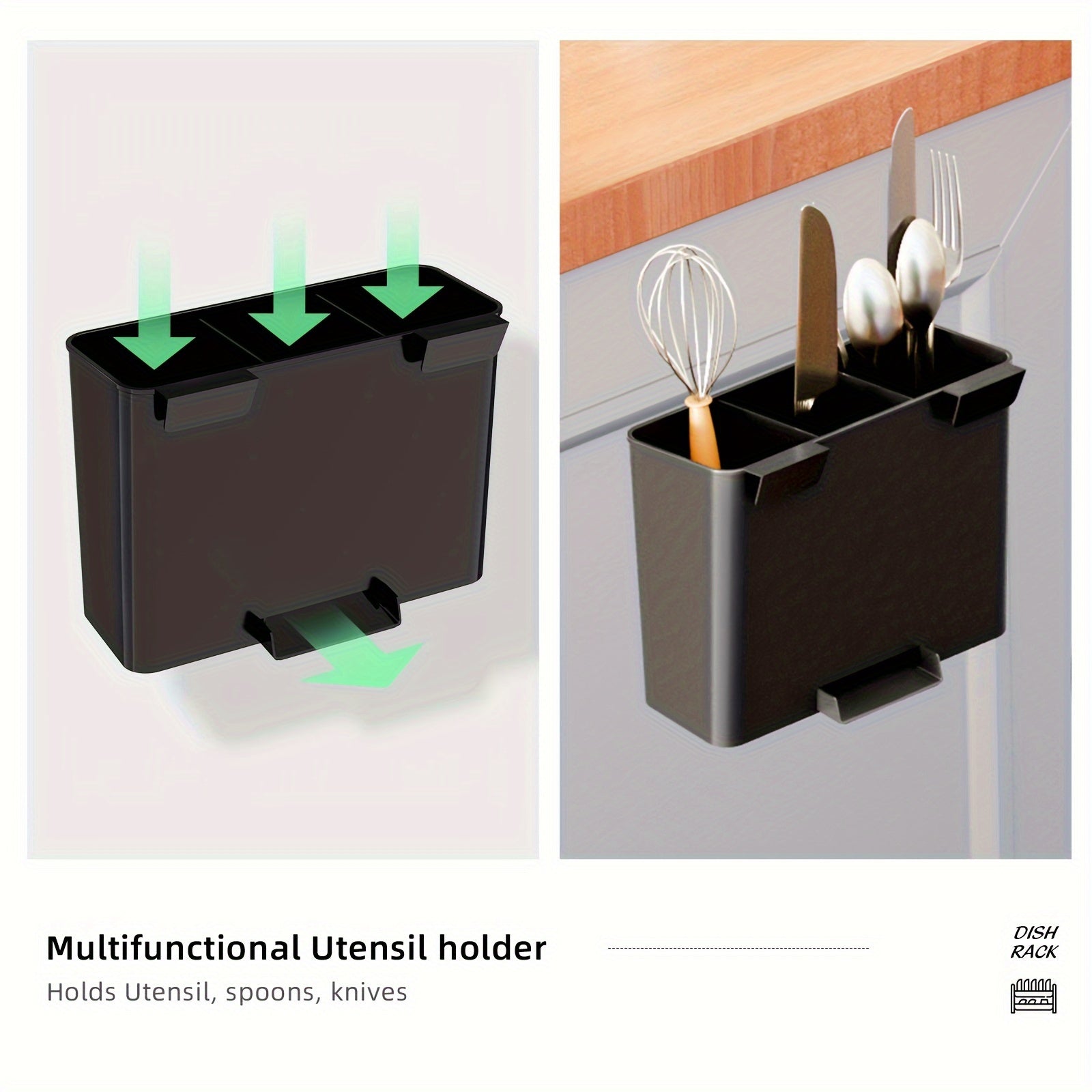 Multifunctional 2-Tier Dish Drying Rack with Utensil Holders and Drainboard for Kitchen Countertop