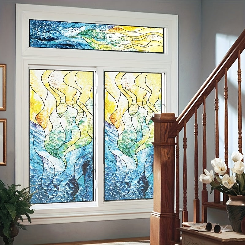 European Retro Stained Glass Window Decals for Privacy and Decoration