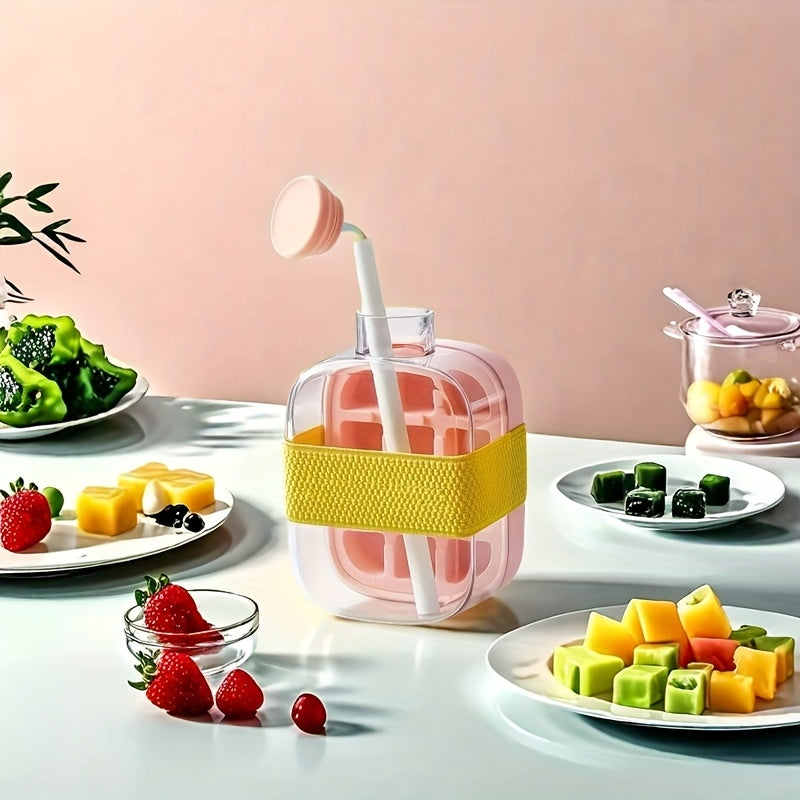 Sayohat va tashqarida faoliyat uchun qopqog'li ikki maqsadli silikon muzqaychi tayyorlagich