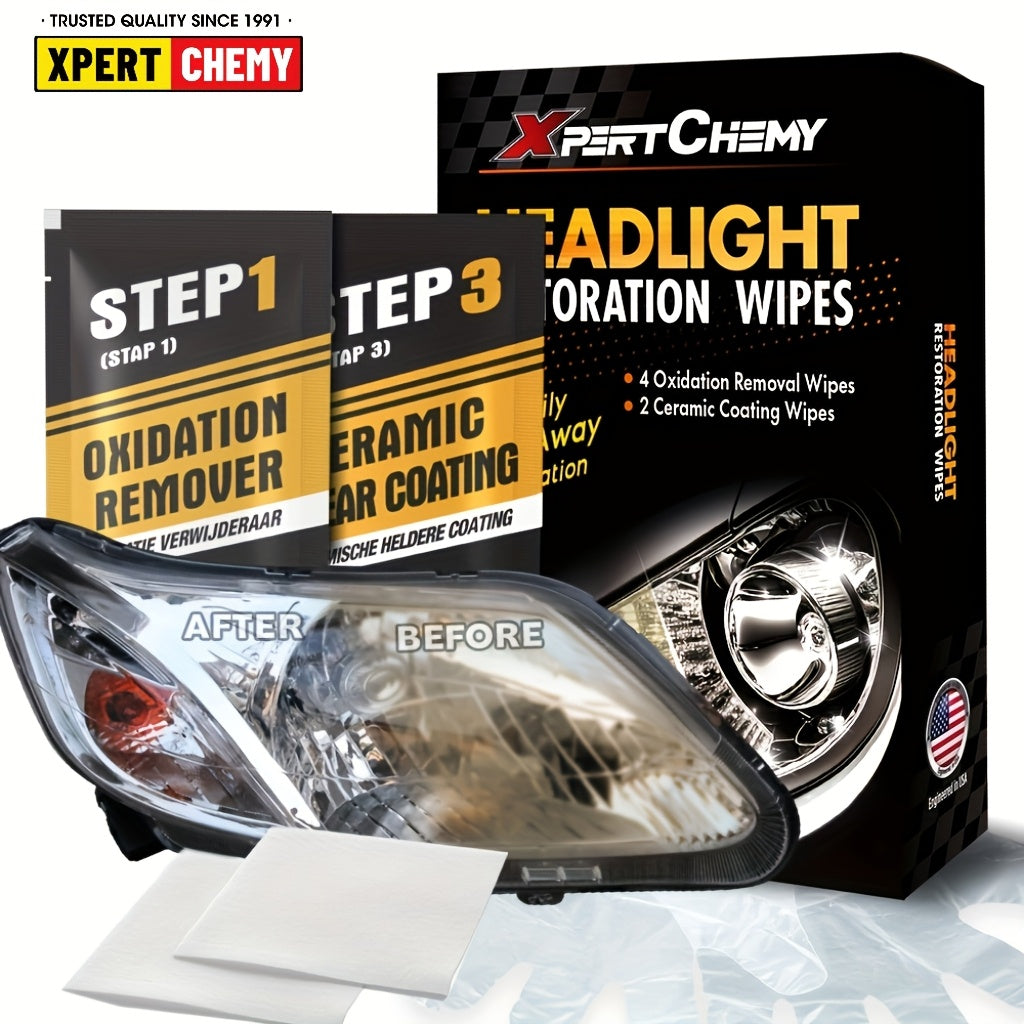 Headlight Restoration Kit Fabric Material with Oxidation Remover and Coating