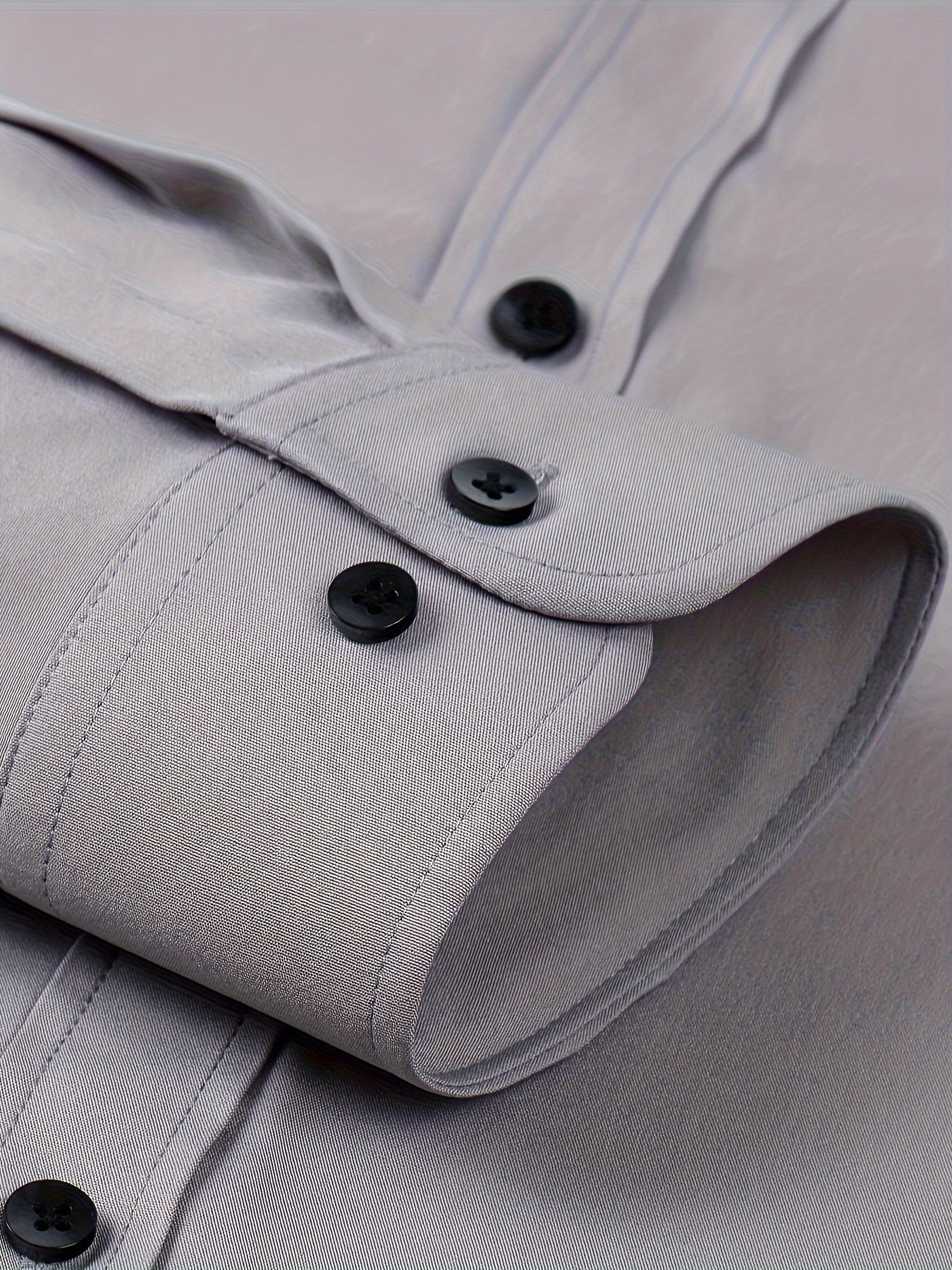 Men's Plus Size Solid Color Dress Shirt with Square Collar Regular Fit All-Season Polyester