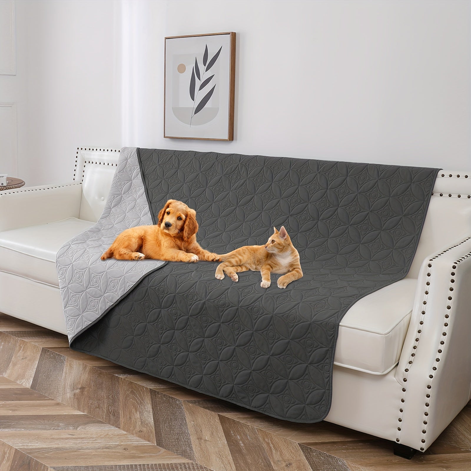 Waterproof Dog Bed Cover Non-Slip Stain-Resistant Furniture Sofa Protector for Small to Medium Dogs