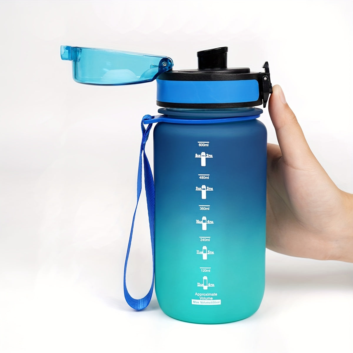 Outdoor Sports Water Bottle 600ml 750ml 1000ml Leakproof with Braided Rope and Cup Cover