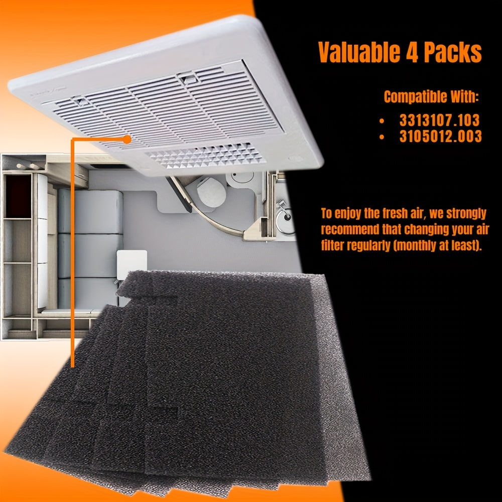 RV A/C filtri, 35.56cm x 19.05cm, 25-30 PPI, yuqori zichlik, 3105012.003 va 3313107.103 uchun almashtirish, RV kamping qayiqlari havo chiqarish filtri, deraza va skylight aksessuari.