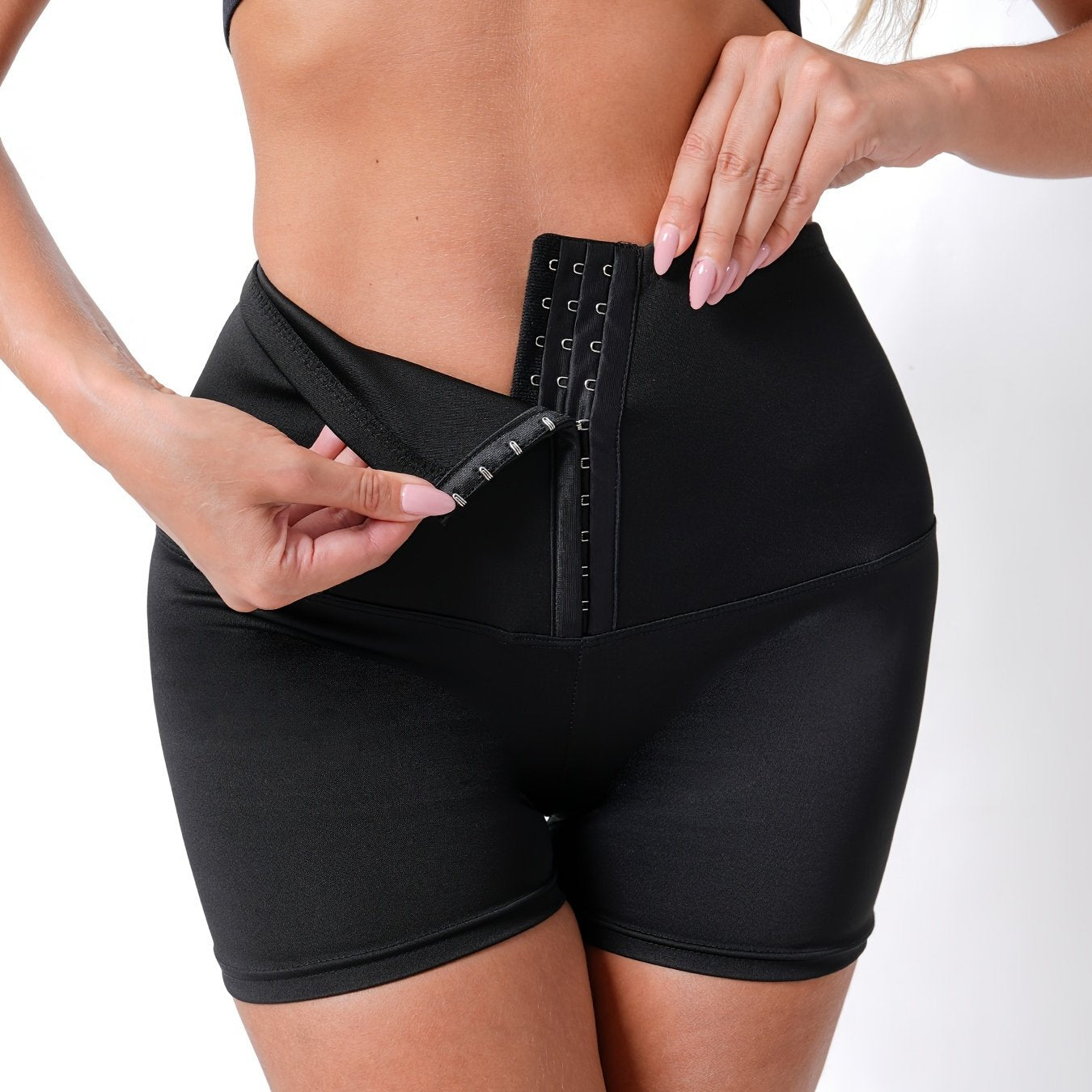 Women's Shapewear Shorts Solid Color Knit Fabric Polyester Elastane Medium Support