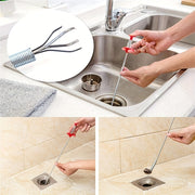 Drain Cleaning Dredging Tool with Grapple Hook for Sink Clogs, Flexible and Long
