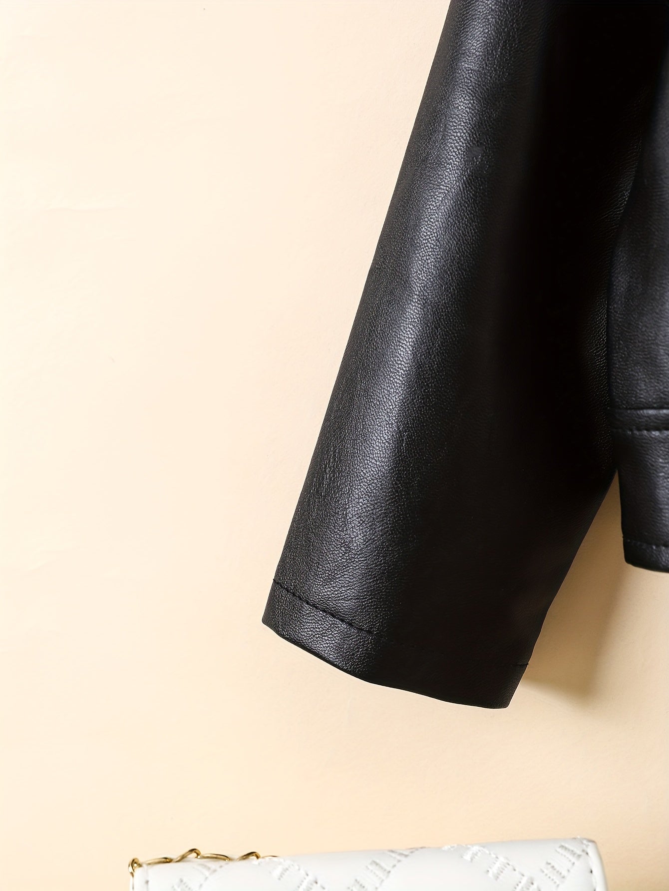 Kids' Long Sleeve Solid Color PU Jacket Fall Winter Regular Fit