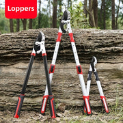 Extra Long Handle Thick Branch Pruning Shears with Retractable Rubberized Handle