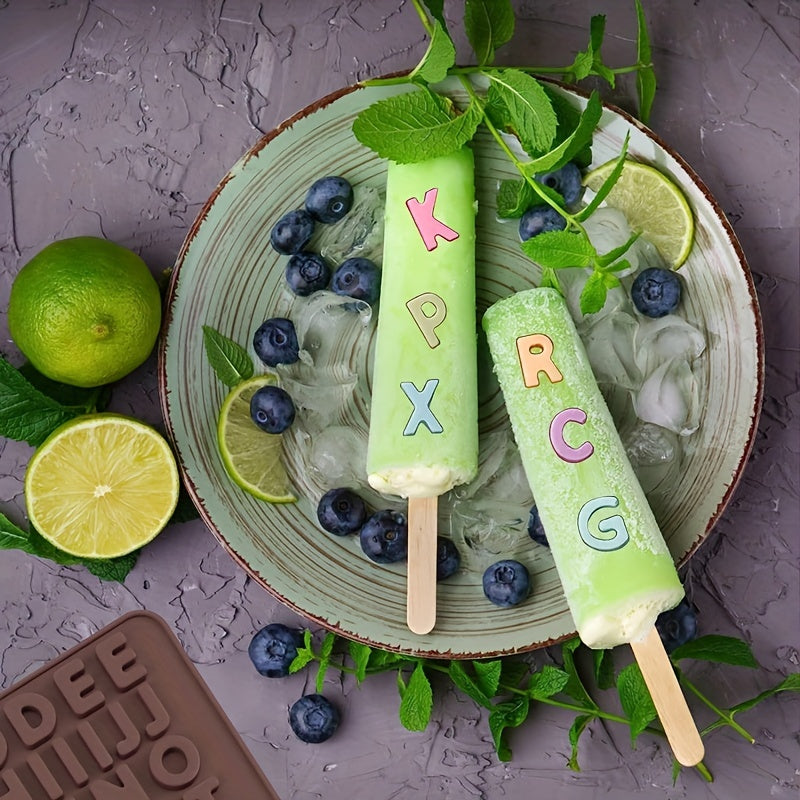 Set of 2 Non-Stick Silicone Chocolate Letter and Number Molds for Cake Decorations