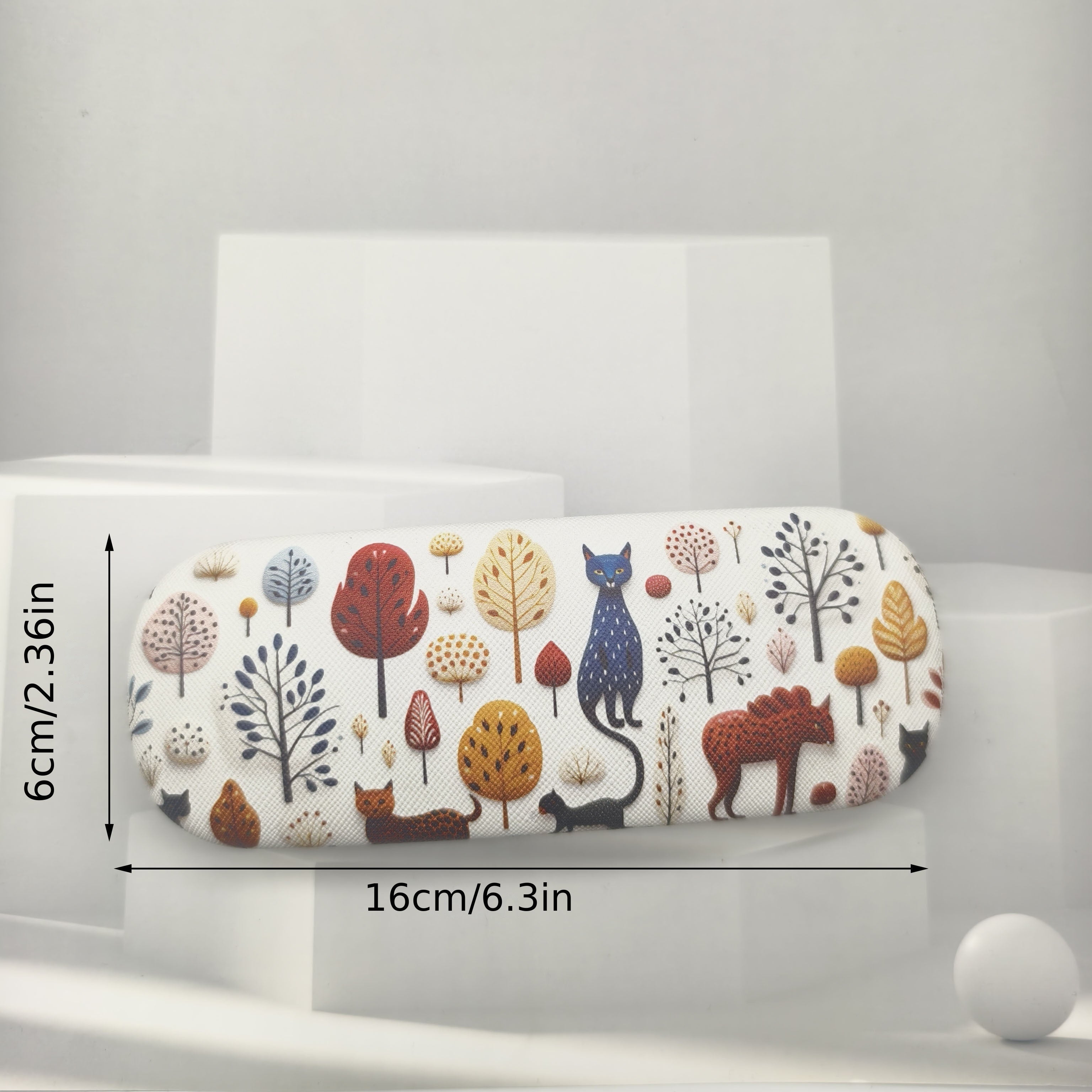 Estuche para gafas con estampado animal, duradero y elegante para mujeres, organizador portátil de almacenamiento