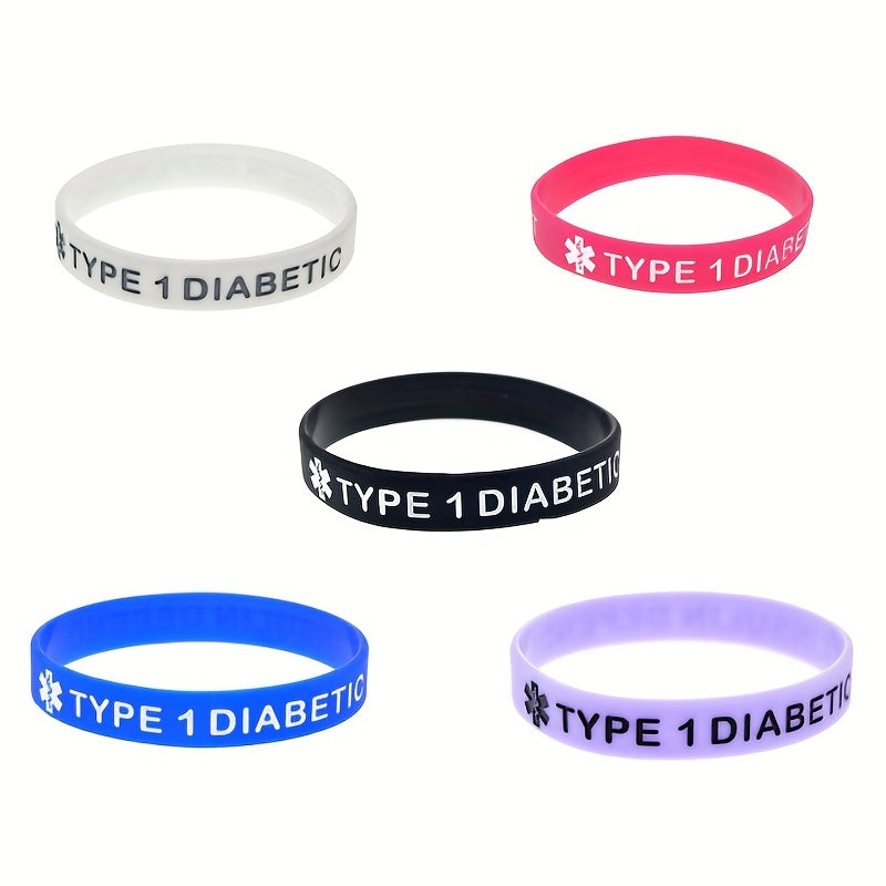 Adult Silicone Diabetes Alert Bracelet High-Quality Warning Wristband