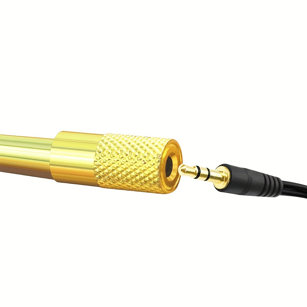 Audio Adapter 3.5mm Female to 6.5mm Male Stereo Converter for Laptop Bright Yellow
