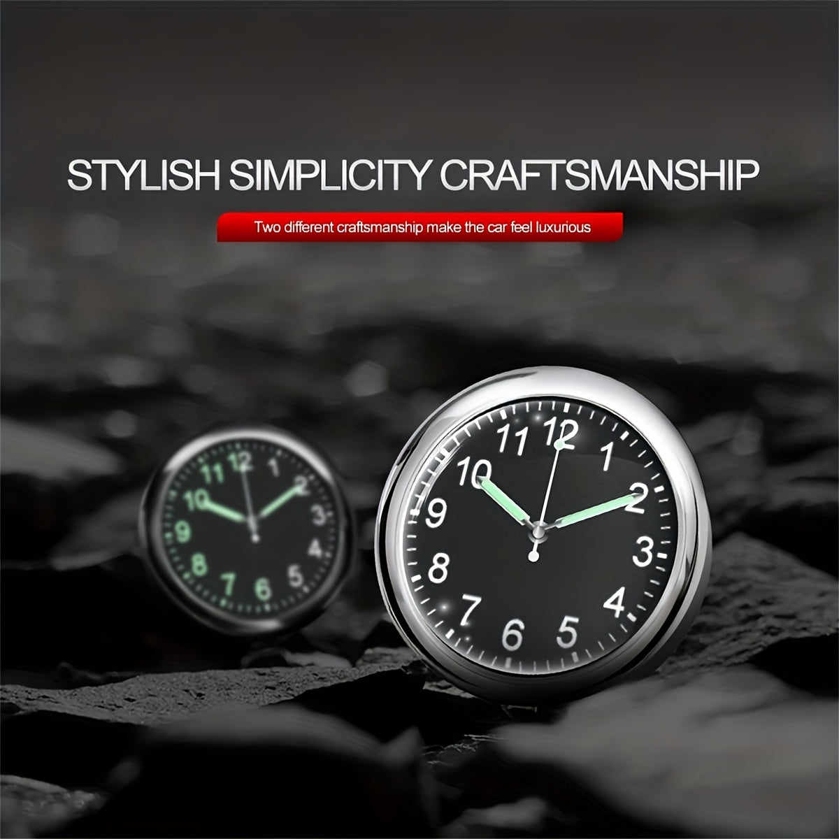 Mini Quartz Car Dashboard Clock Luminous Decorative Car Accessories