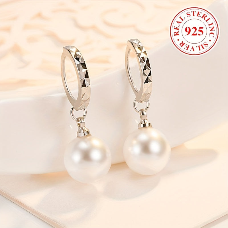 Women’s Freshwater Pearl Earrings in S925 Silver Hypoallergenic for Parties October Birthstone Lightweight