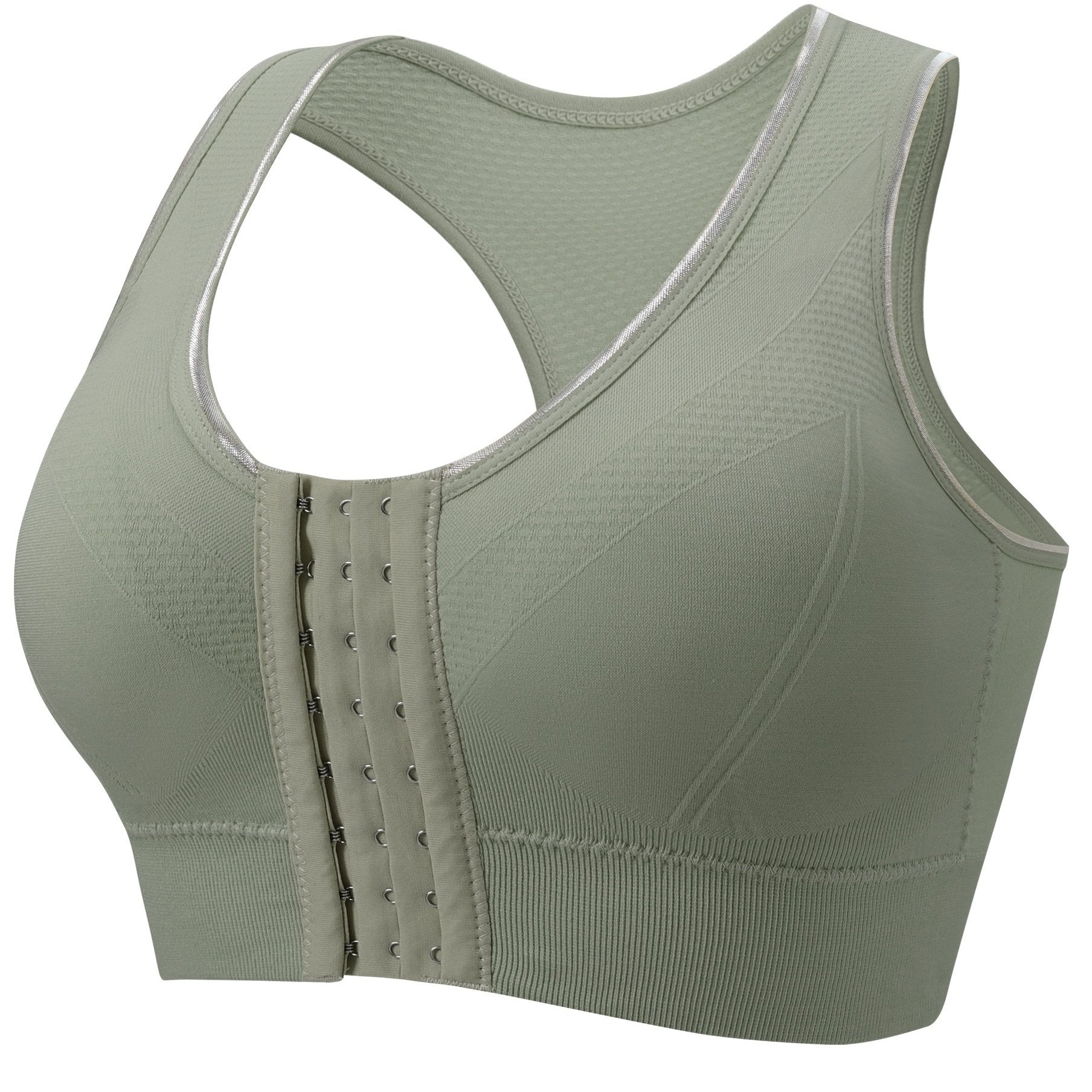 Plus Size Sports Bra Wire-Free Front Closure Breathable Yoga-Ready