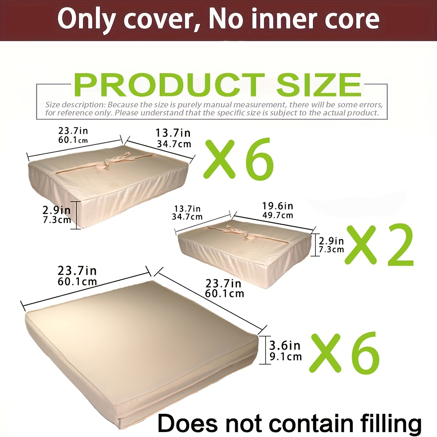 14 piezas de fundas para cojines de exterior de poliéster con cierre de cremallera, reemplazo para todas las estaciones, almohadillas para muebles